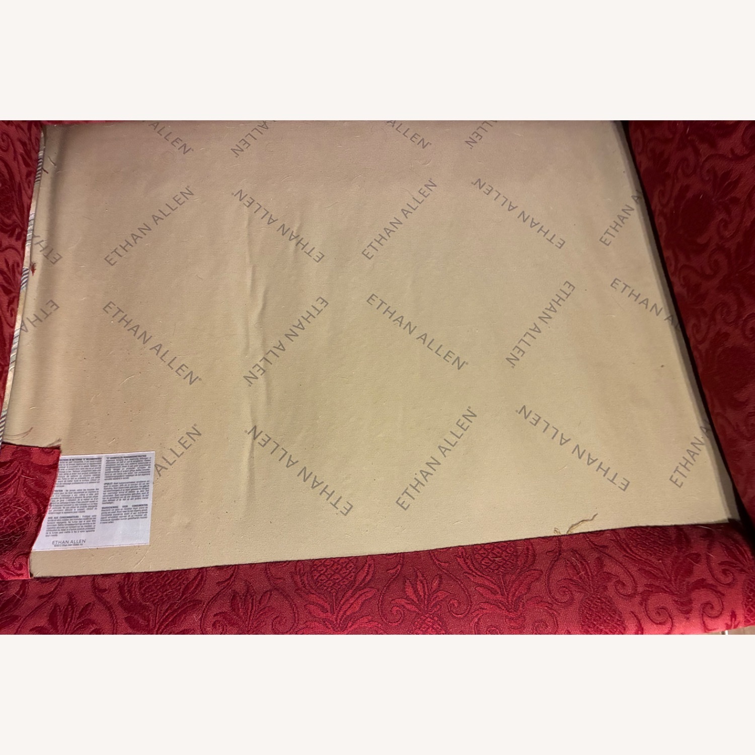 Ethan Allen Red Fabric 3+ Seater Sofa - image-2