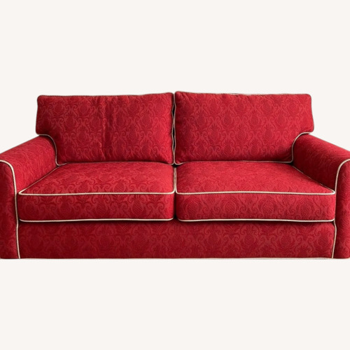 Used Ethan Allen Red Fabric 3+ Seater Sofa for sale on AptDeco