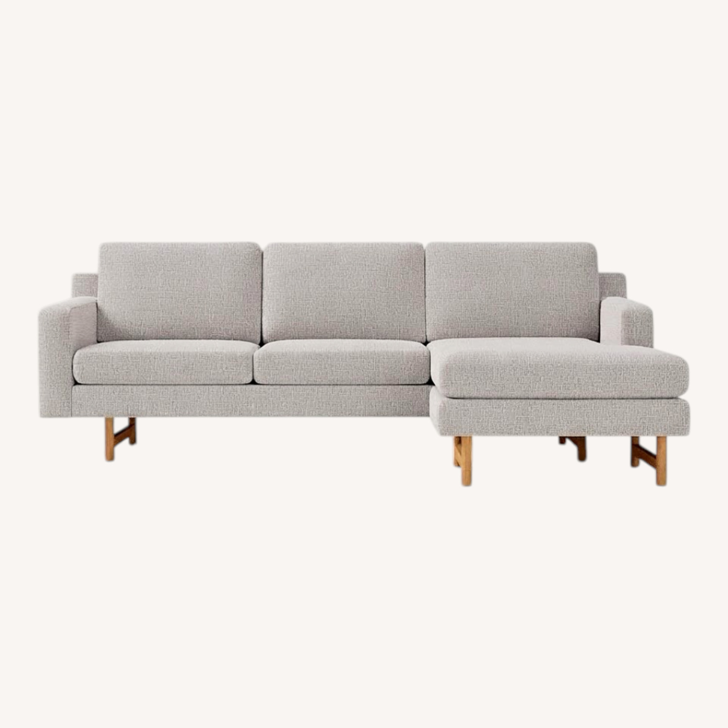 West Elm Light Gray Fabric 2 Piece Sectional - image-0