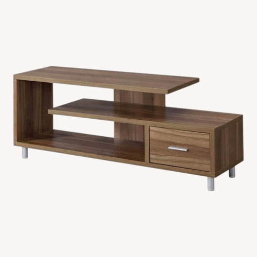Used Overstock Light Brown Wood Media Storage for sale on AptDeco