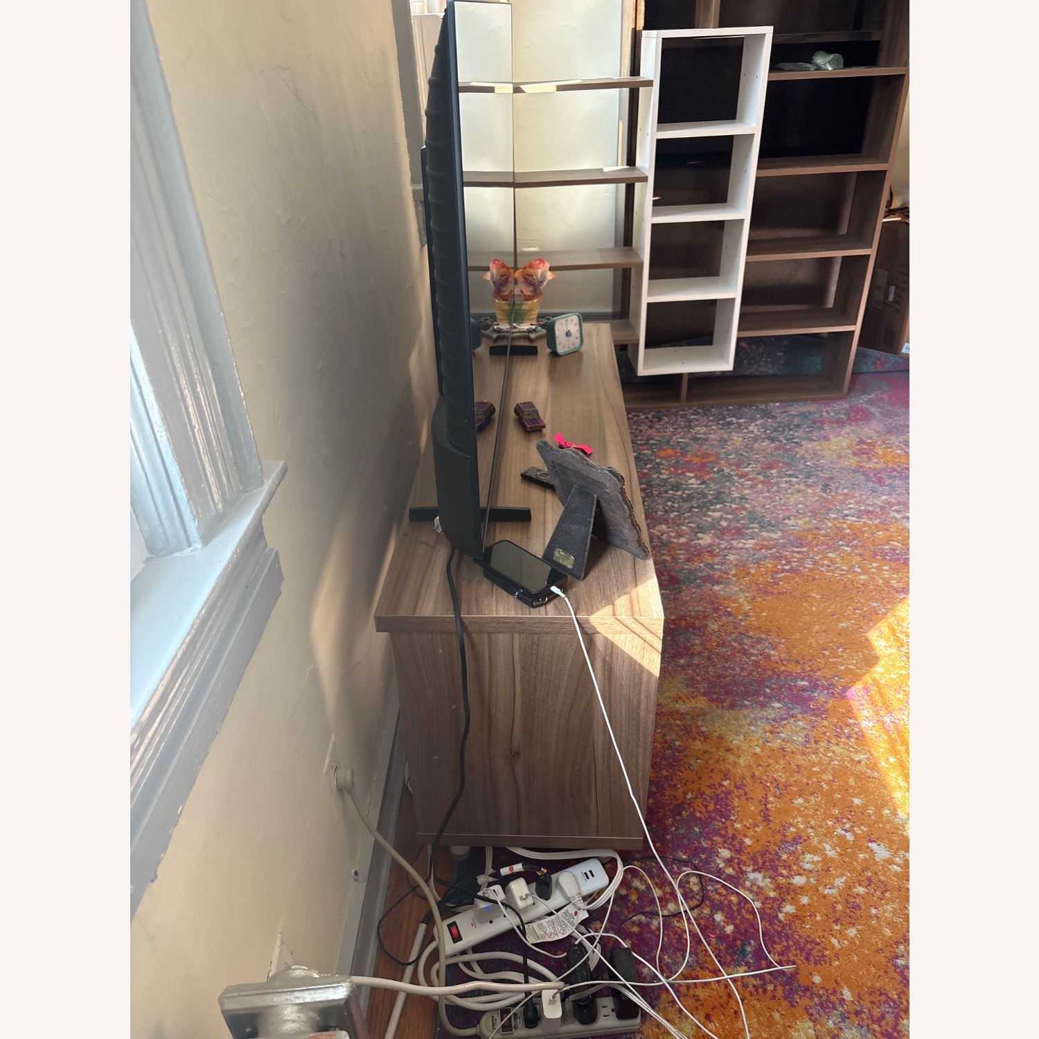 Overstock Light Brown Wood Media Storage - image-3