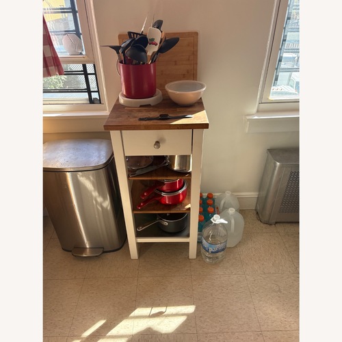 Used IKEA STENSTORP White Kitchen Island for sale on AptDeco