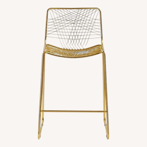 Used CB2 Alpha Brass Metal Bar Stols for sale on AptDeco