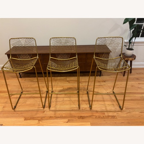 Used CB2 Alpha Brass Metal Bar Stols for sale on AptDeco