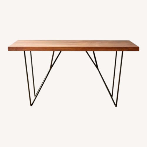 Used CB2 Dylan 36"x53" Medium Acacia Dining Table for sale on AptDeco