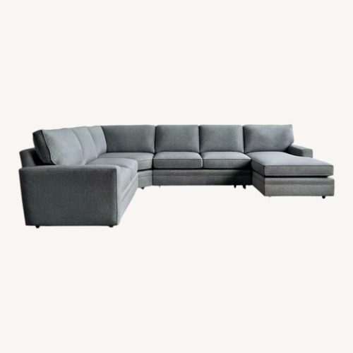 Used Pottery Barn Pearce Dark Gray Fabric 3+ Piece Sectional for sale on AptDeco