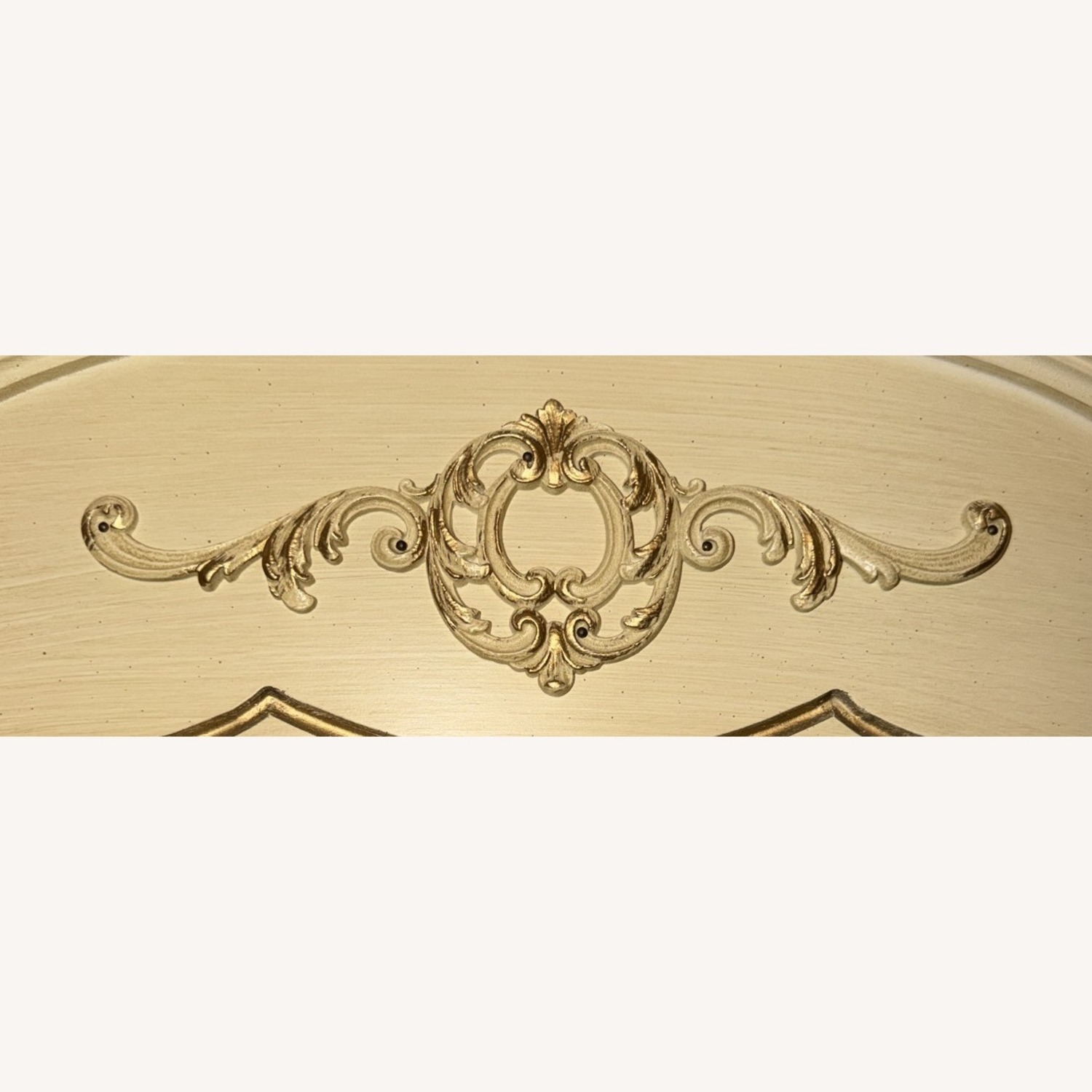 Cream Two-Piece Hutch Open Shelves Cabinet Below - image-3