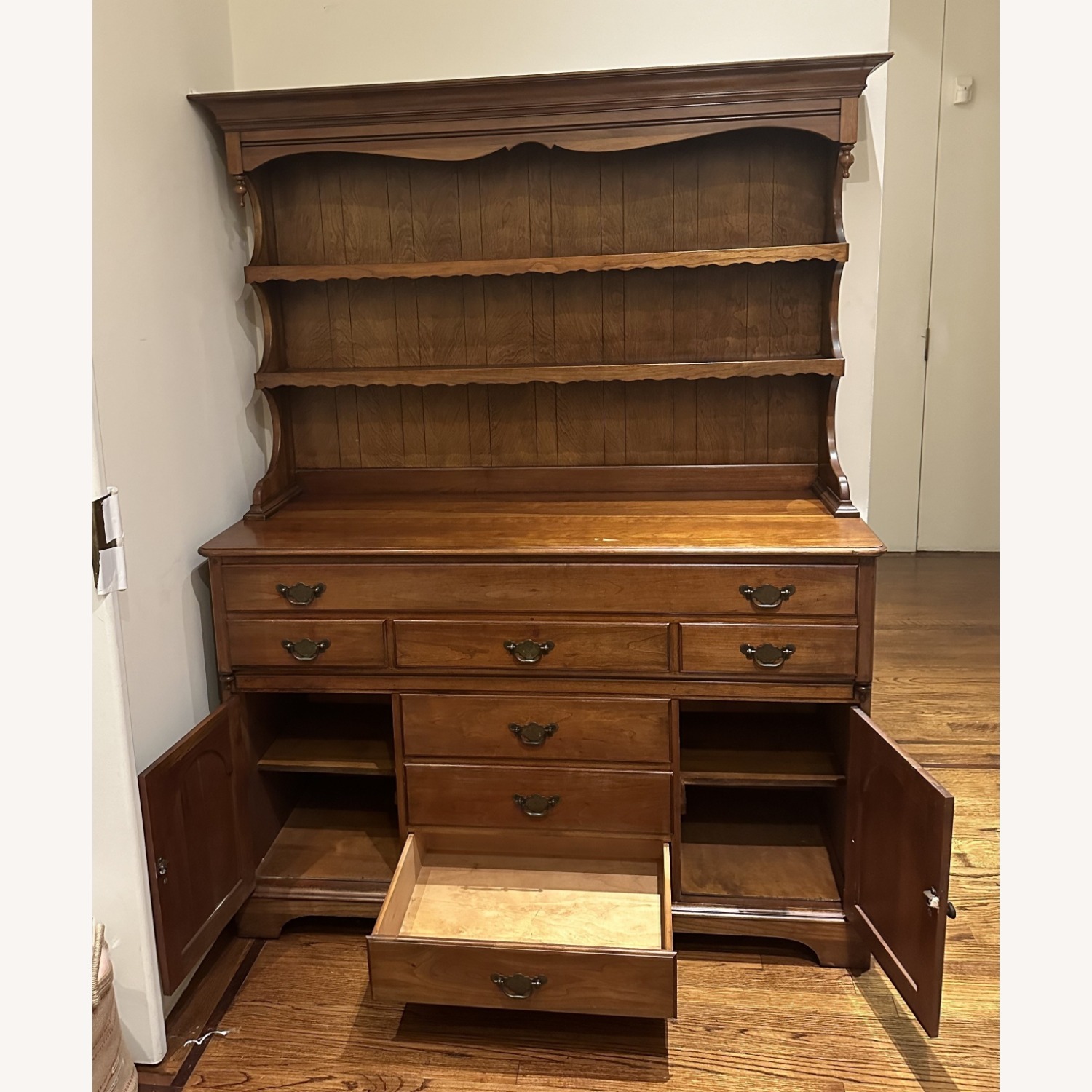 Pennsylvania House wooden dresser hutch, shelves and drawers - image-1