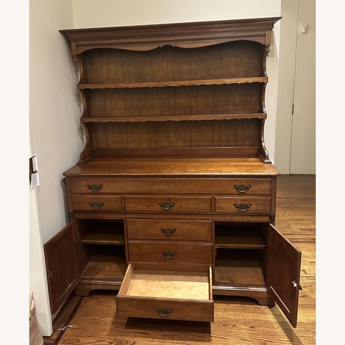 Used Pennsylvania House wooden dresser hutch, shelves and drawers for sale on AptDeco