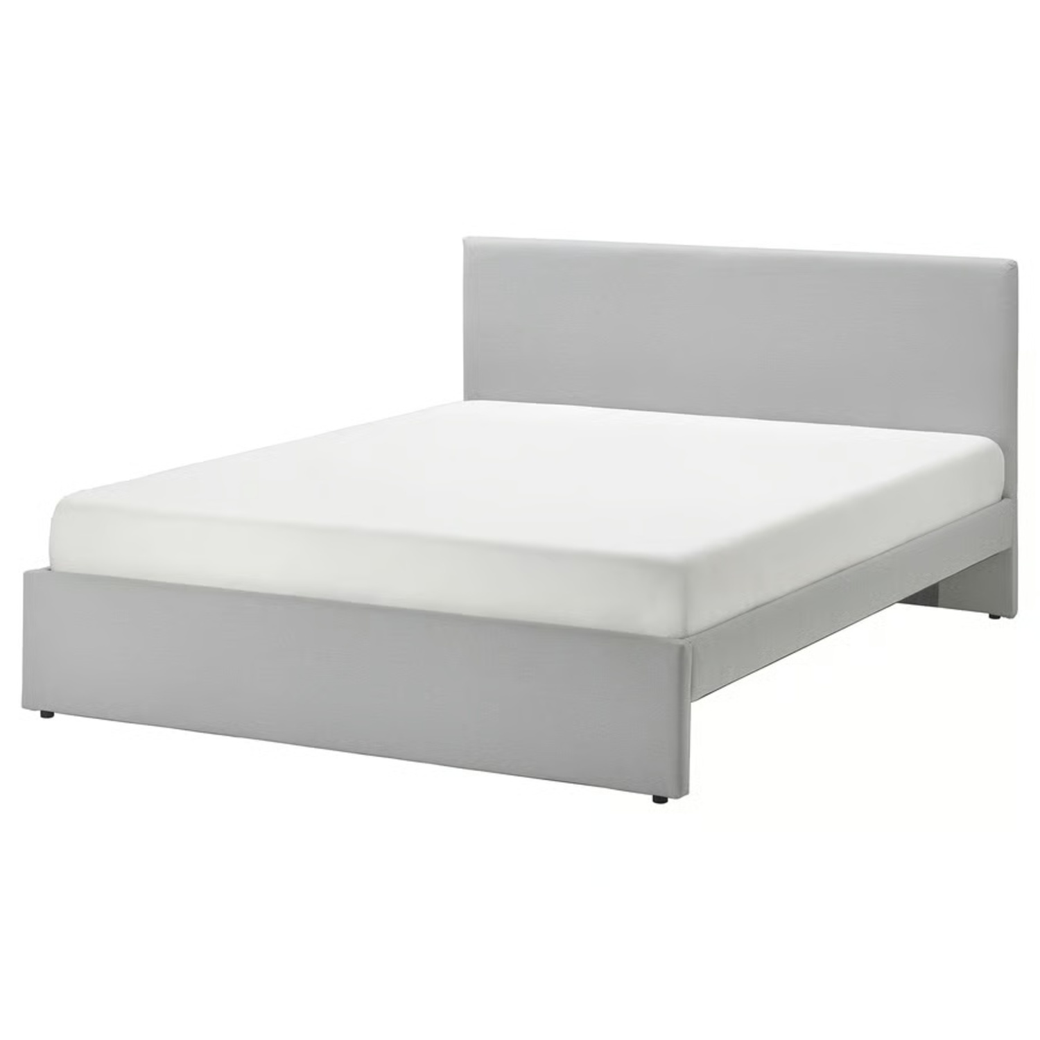IKEA GLADSTAD Light Gray Wood Queen Bed - image-4