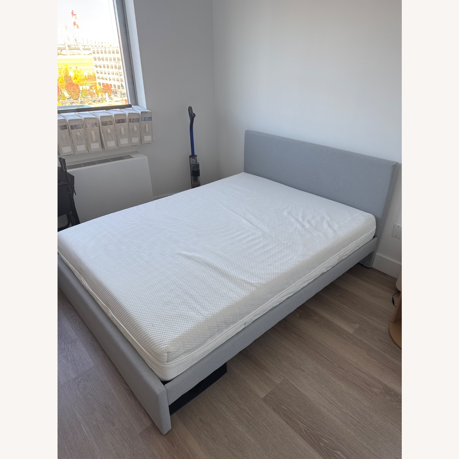 IKEA GLADSTAD Light Gray Wood Queen Bed - image-2