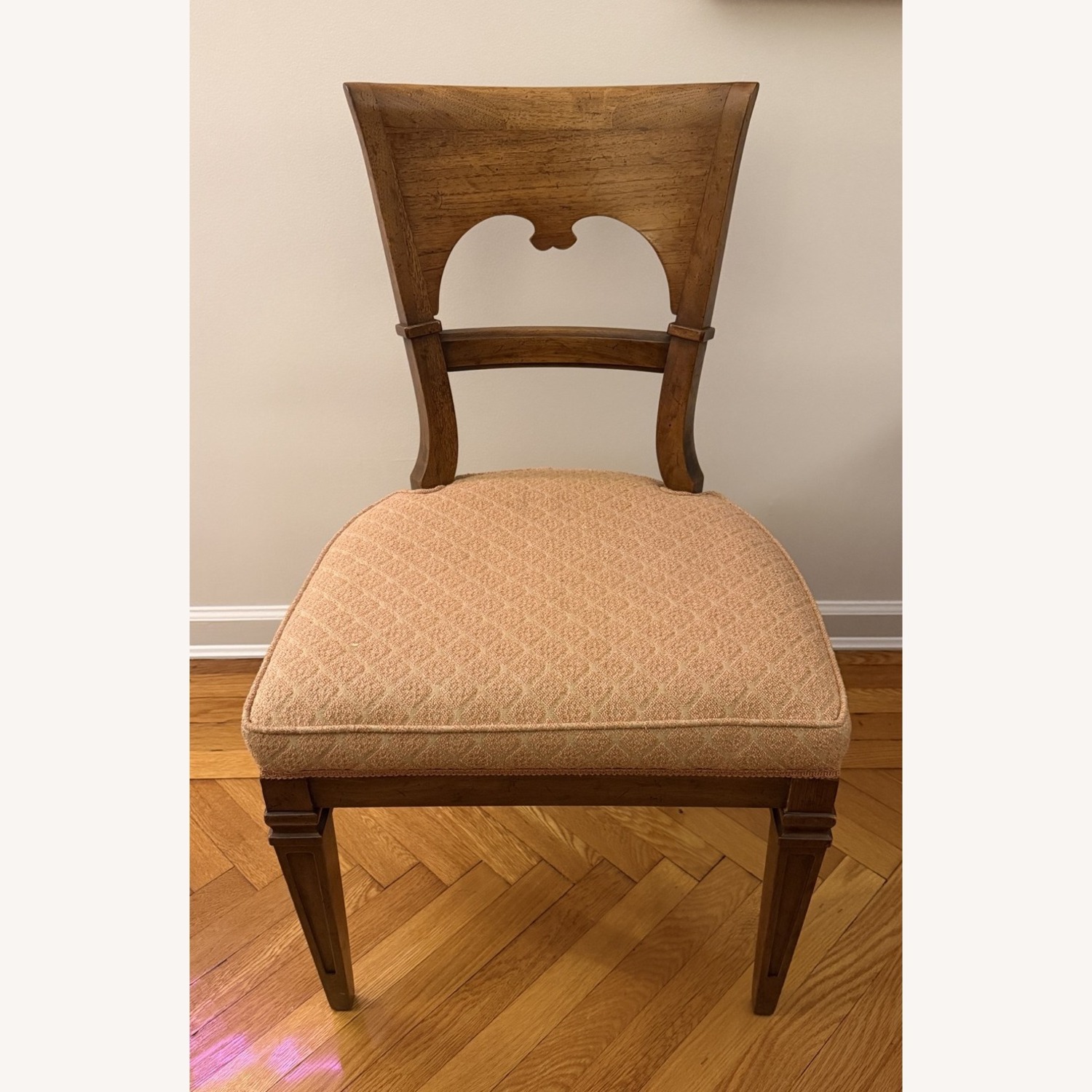 Set of Six Klismos Chairs Patterned Seats - image-4
