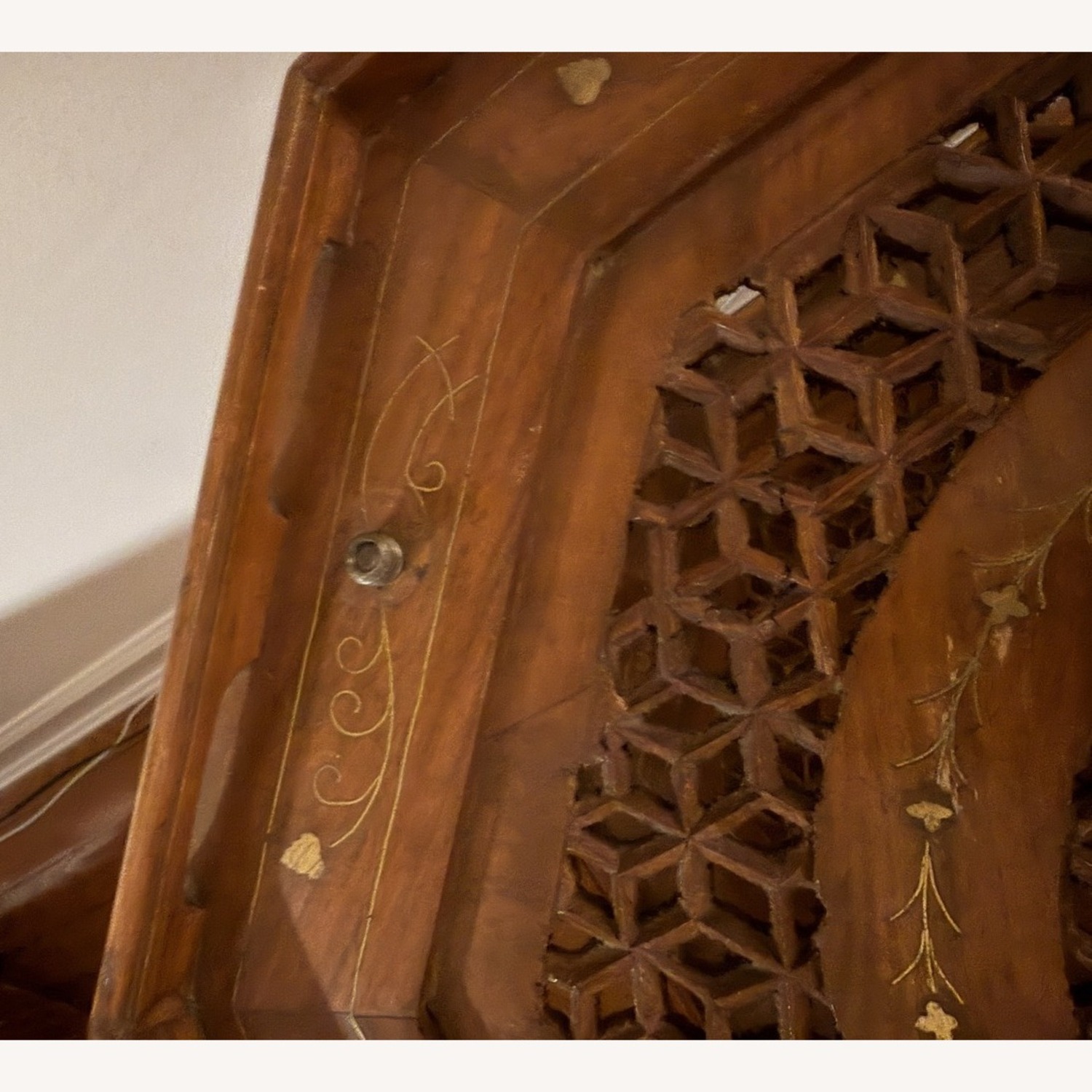 Octagonal Two-Tier Carved Side Table - image-2