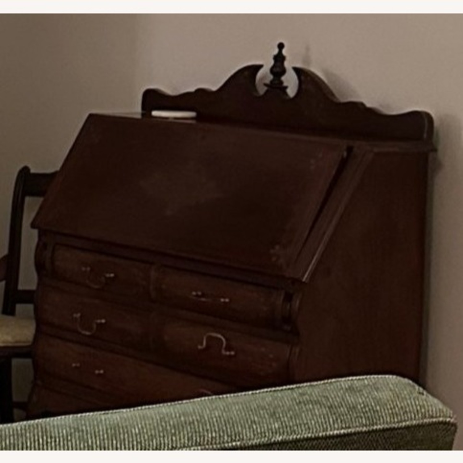 Slant-Front Secretary Desk in Dark Wood - image-1