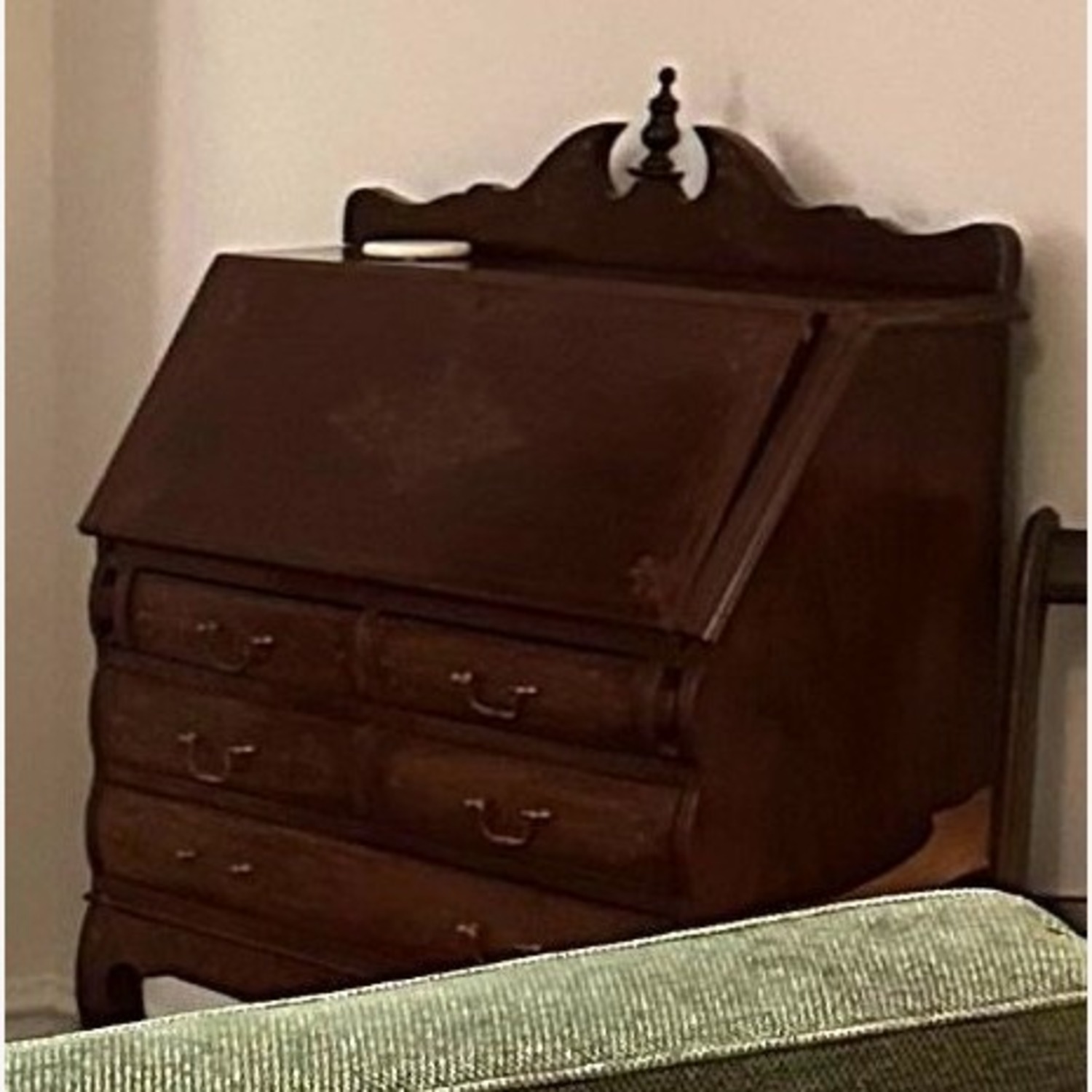 Slant-Front Secretary Desk in Dark Wood - image-4