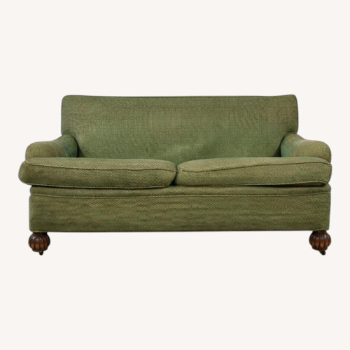 Used Two-Seat Loveseat in Sage Green with Rolled Arms for sale on AptDeco