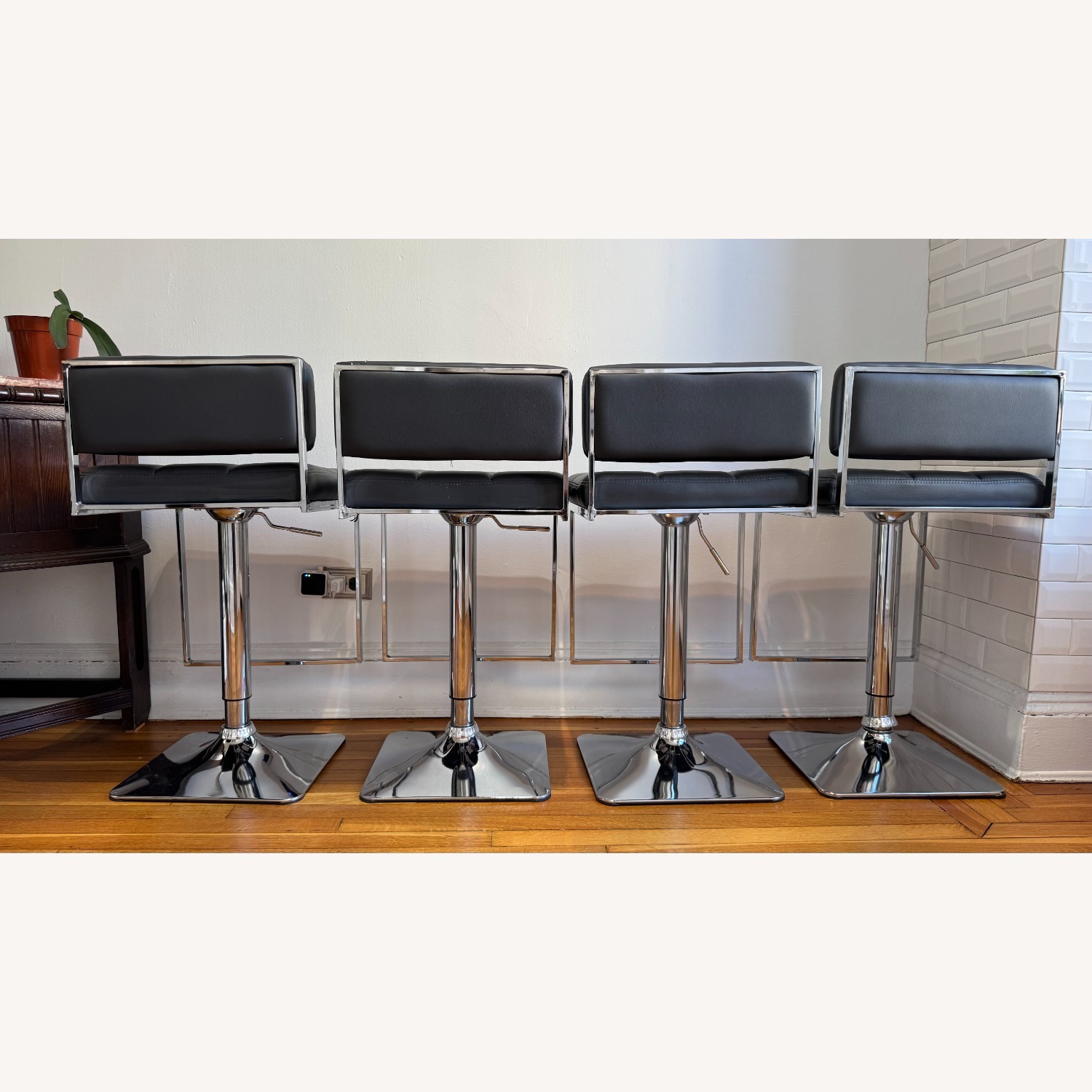 Coaster Gray and Chrome Adjustable Bar Stools, Set of 4 - image-2
