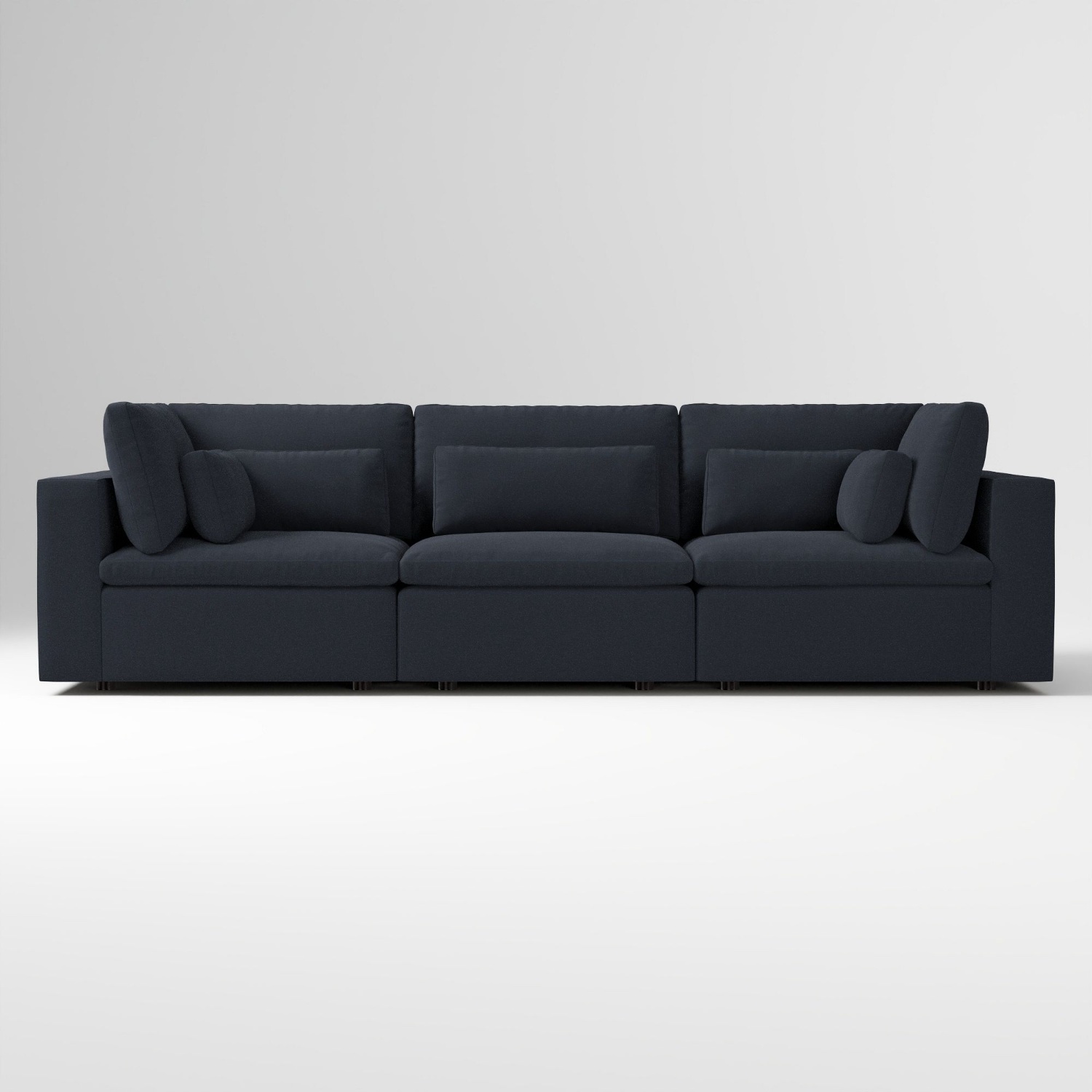 West Elm Harmony Black Velvet 2 Piece Sectional - image-6