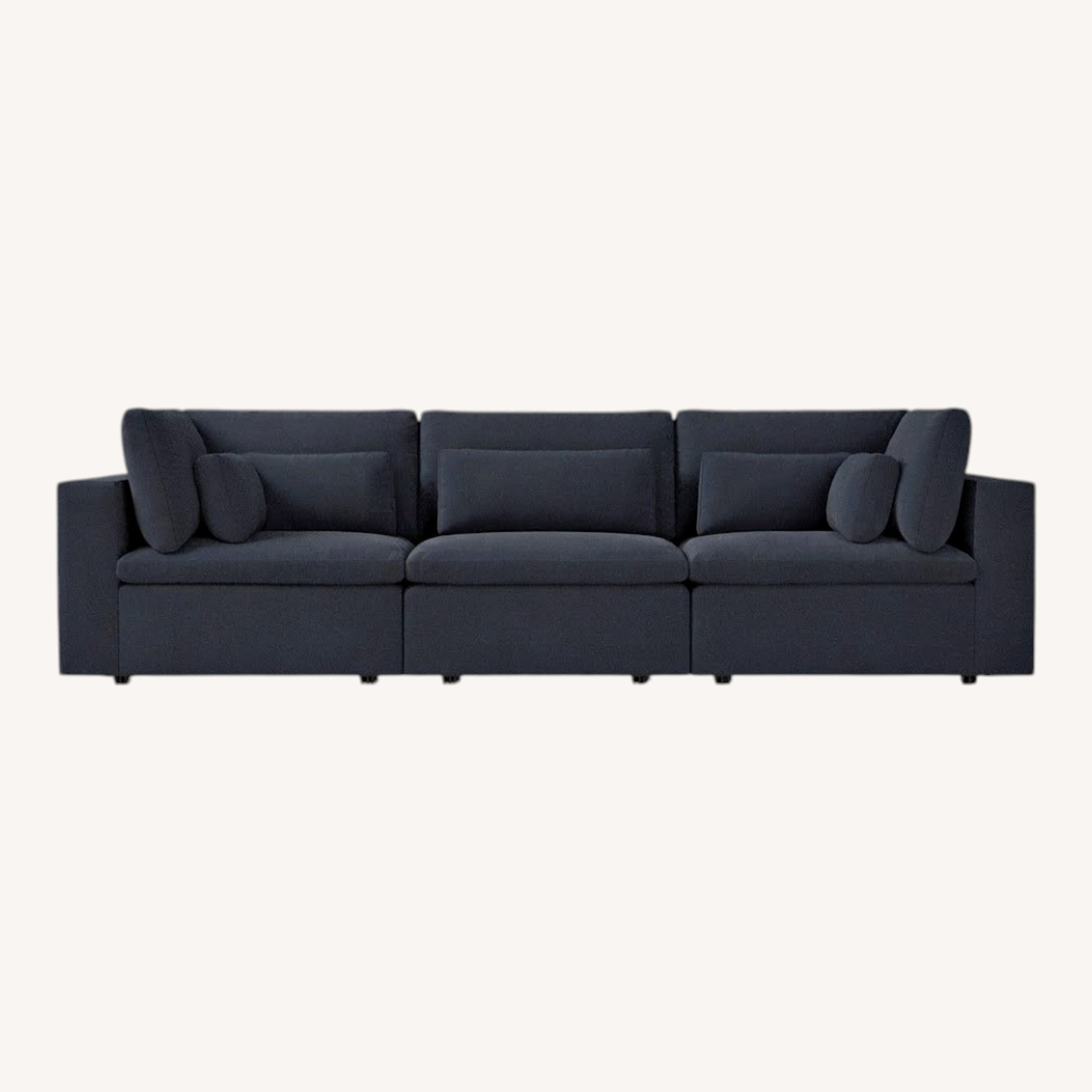West Elm Harmony Black Velvet 2 Piece Sectional - image-0