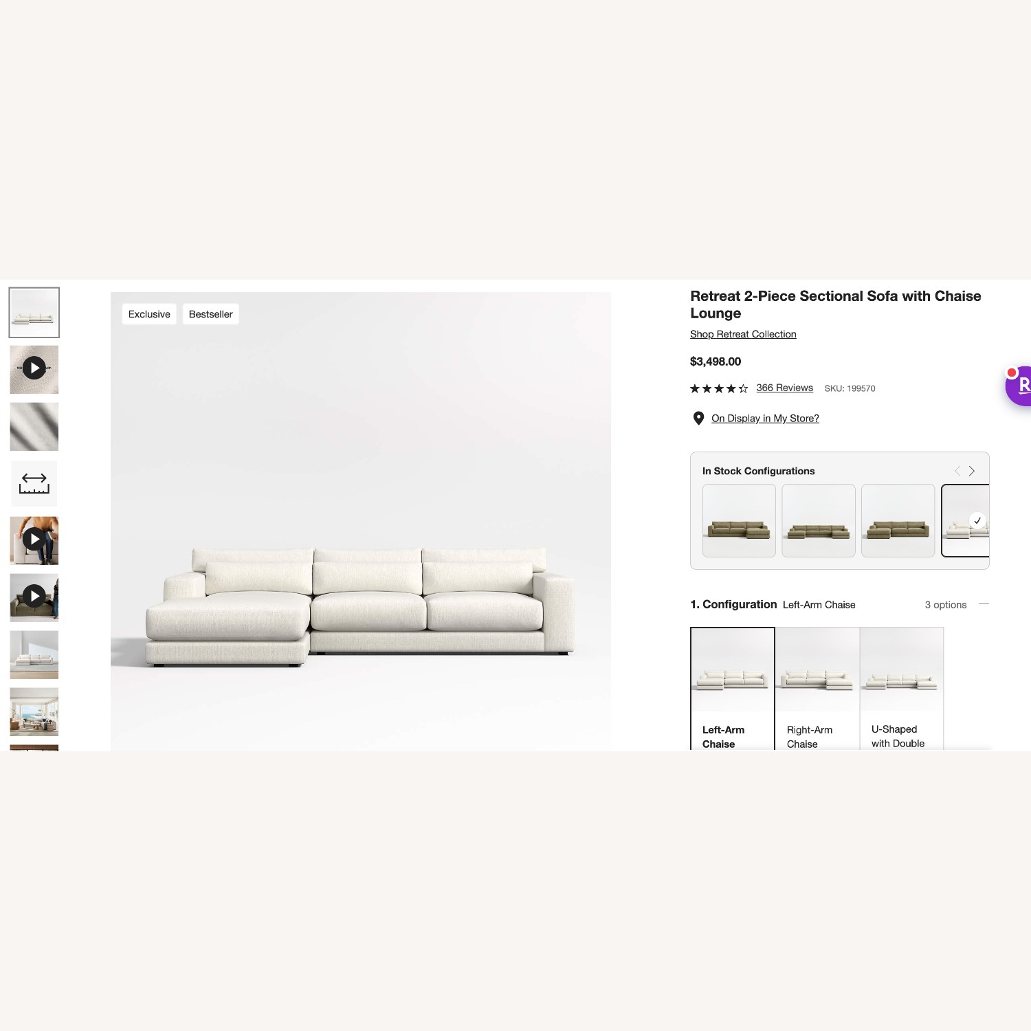 Crate & Barrel Retreat 2 Piece Sectional - image-5