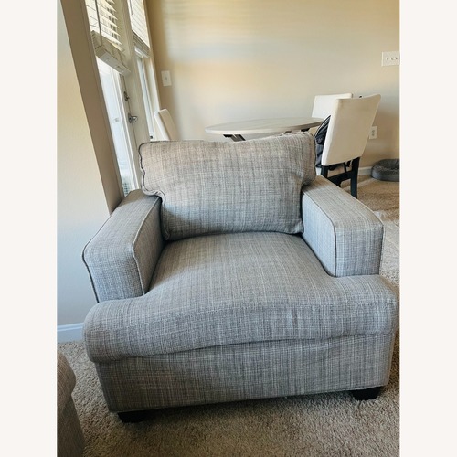 Used Cort Furniture Wilkes Light Gray Wood Accent Chair for sale on AptDeco