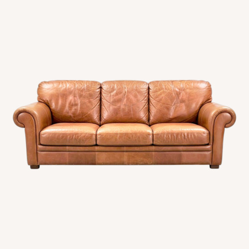 Used Red Leather 3+ Seater Sofa for sale on AptDeco