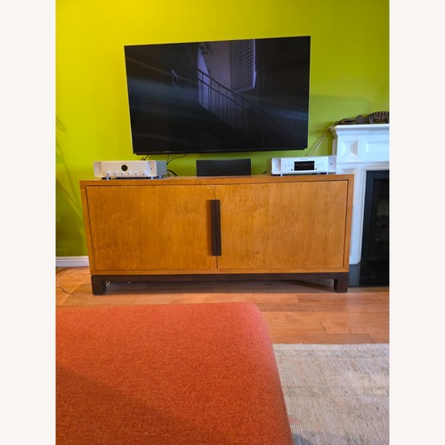 Used Natural Wood Media Storage Entertainment Center for sale on AptDeco