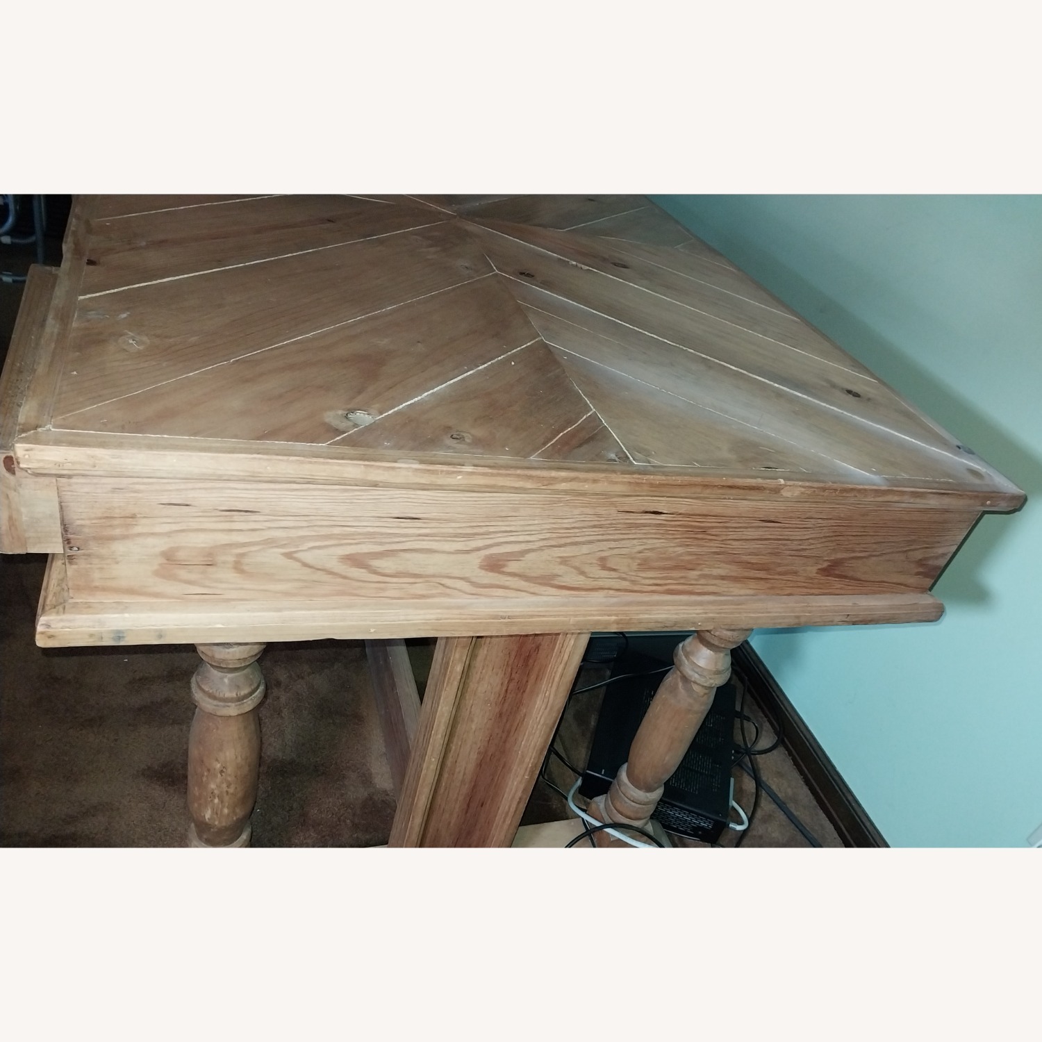 Natural Wood Desk with Glass Top - image-12