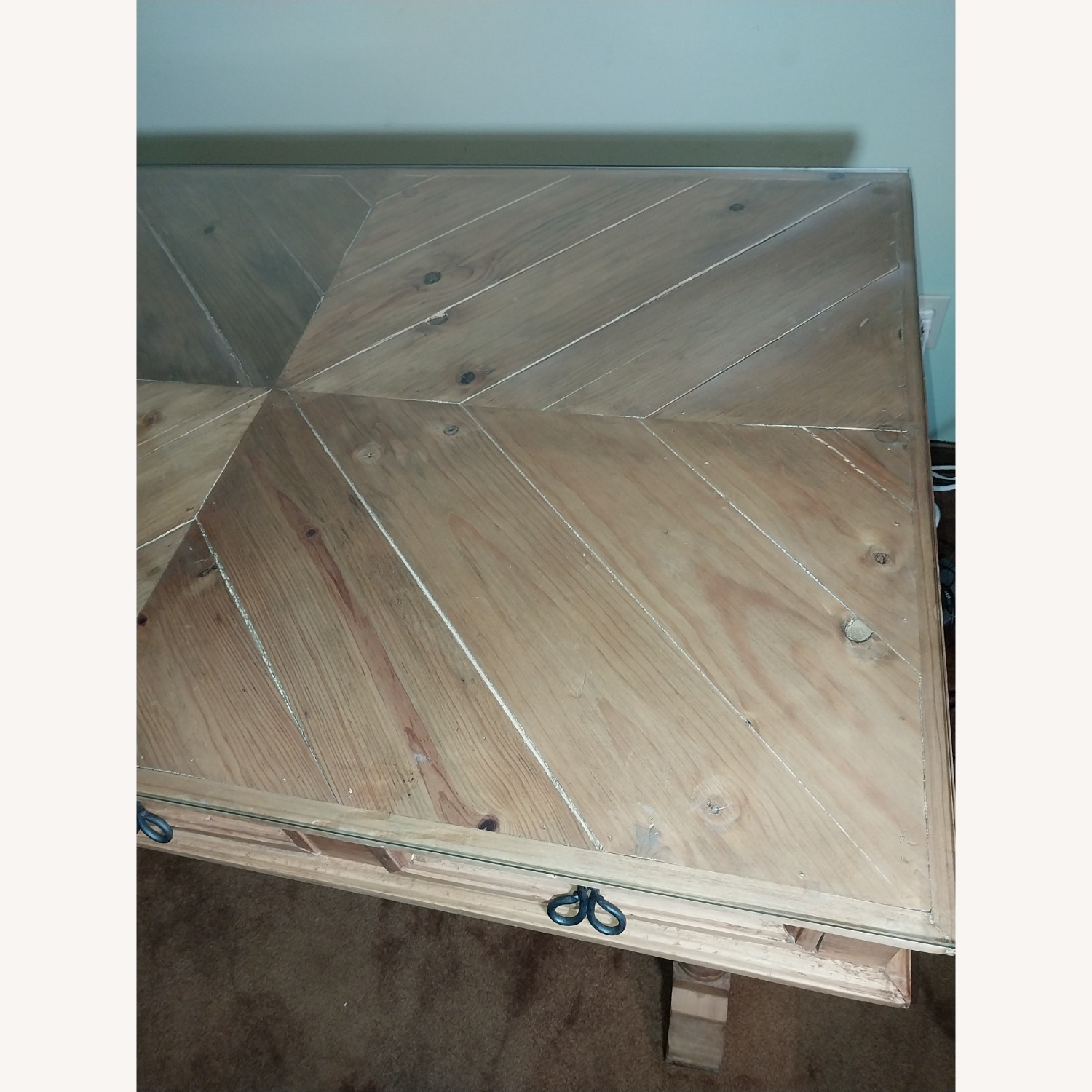 Natural Wood Desk with Glass Top - image-21