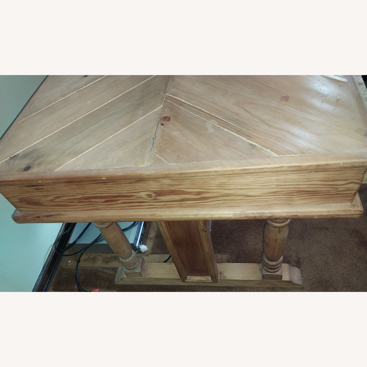 Natural Wood Desk with Glass Top - image-15