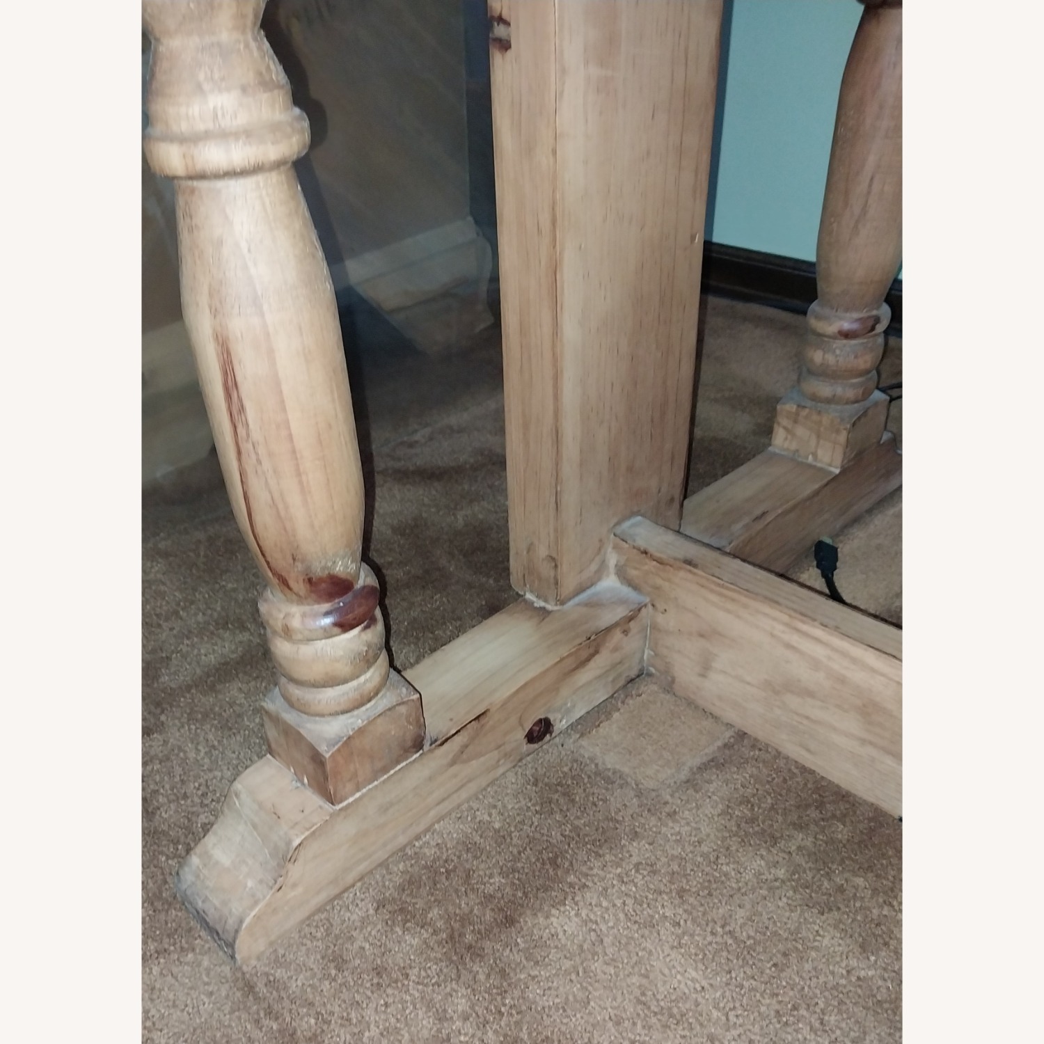 Natural Wood Desk with Glass Top - image-18