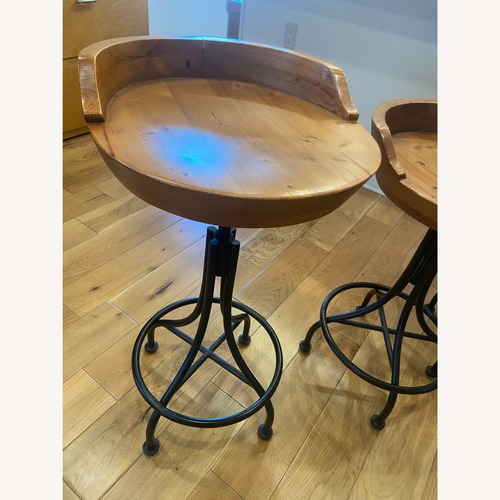 Used Adjustable-Height Wooden Bar Stools - Set of 4  for sale on AptDeco