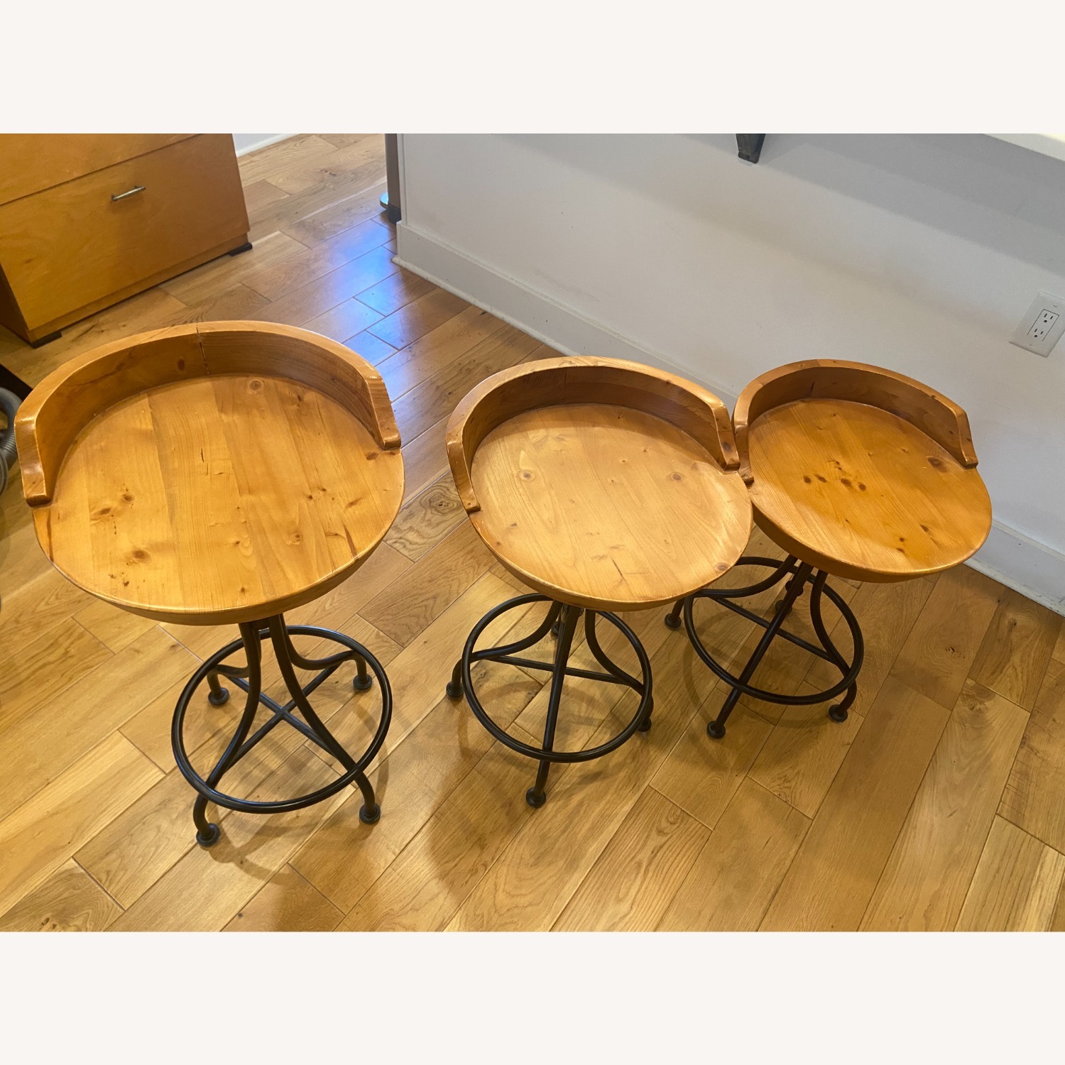Adjustable-Height Wooden Bar Stools - Set of 4  - image-2