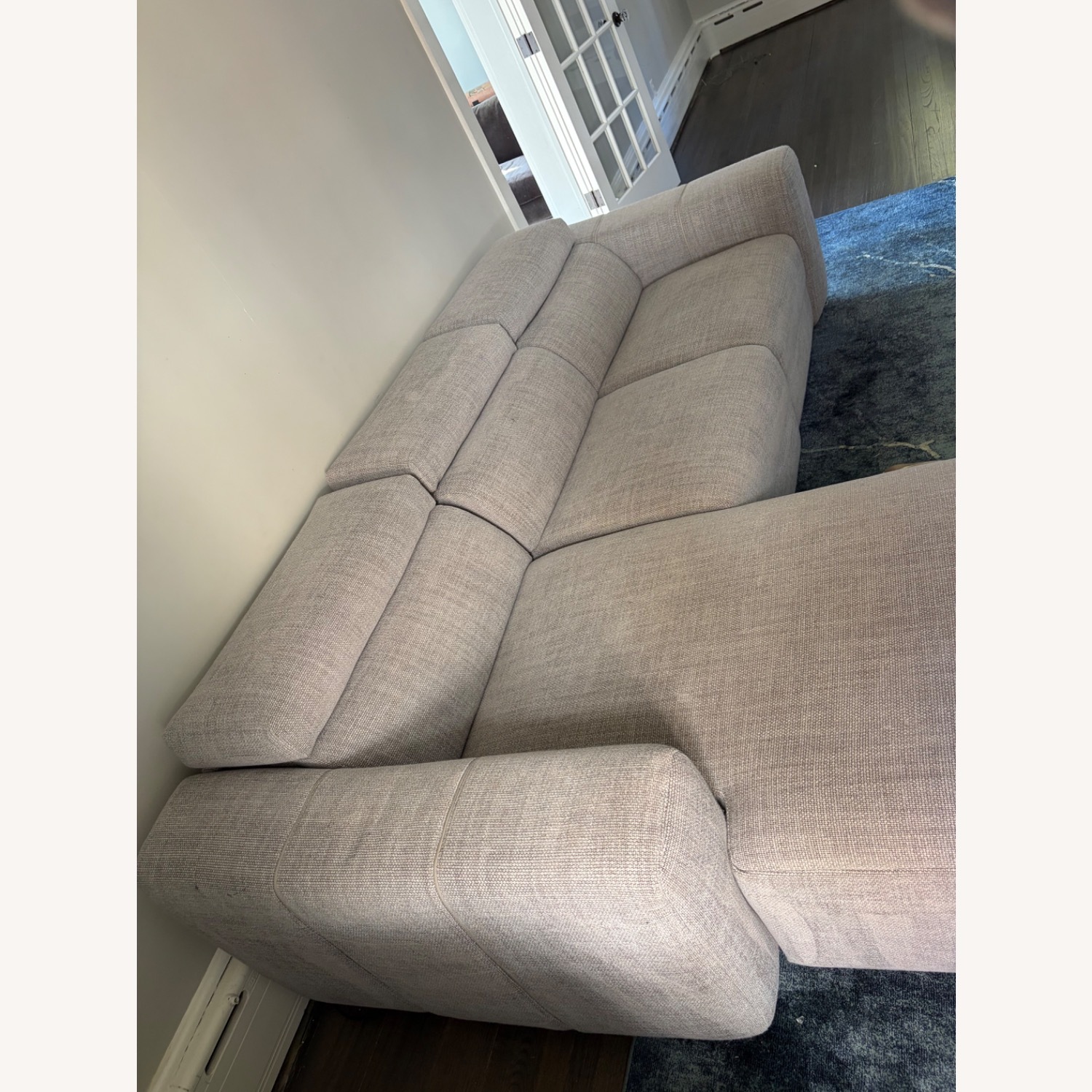 Natuzzi Light Gray Fabric 2 Piece Sectional - image-3