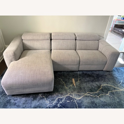 Used Natuzzi Light Gray Fabric 2 Piece Sectional for sale on AptDeco