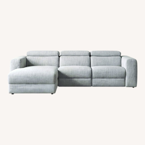 Used Natuzzi Light Gray Fabric 2 Piece Sectional for sale on AptDeco