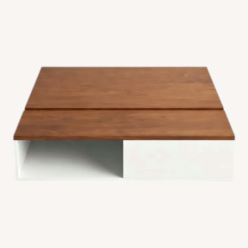 Used Living Spaces White Wood Coffee Table for sale on AptDeco
