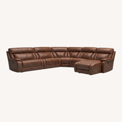 Used Dark Brown Leather 3+ Piece Sectional for sale on AptDeco