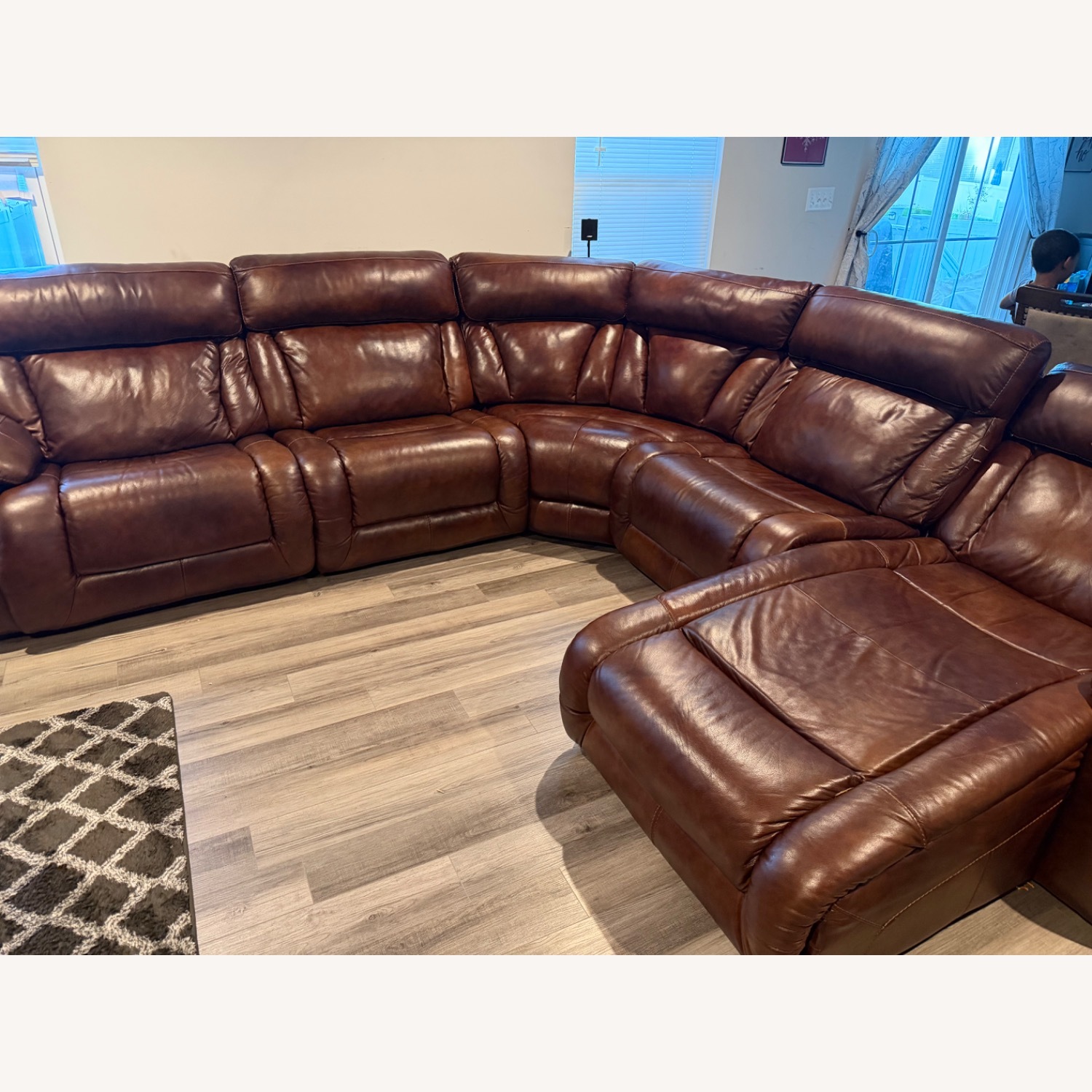 Dark Brown Leather 3+ Piece Sectional - image-2