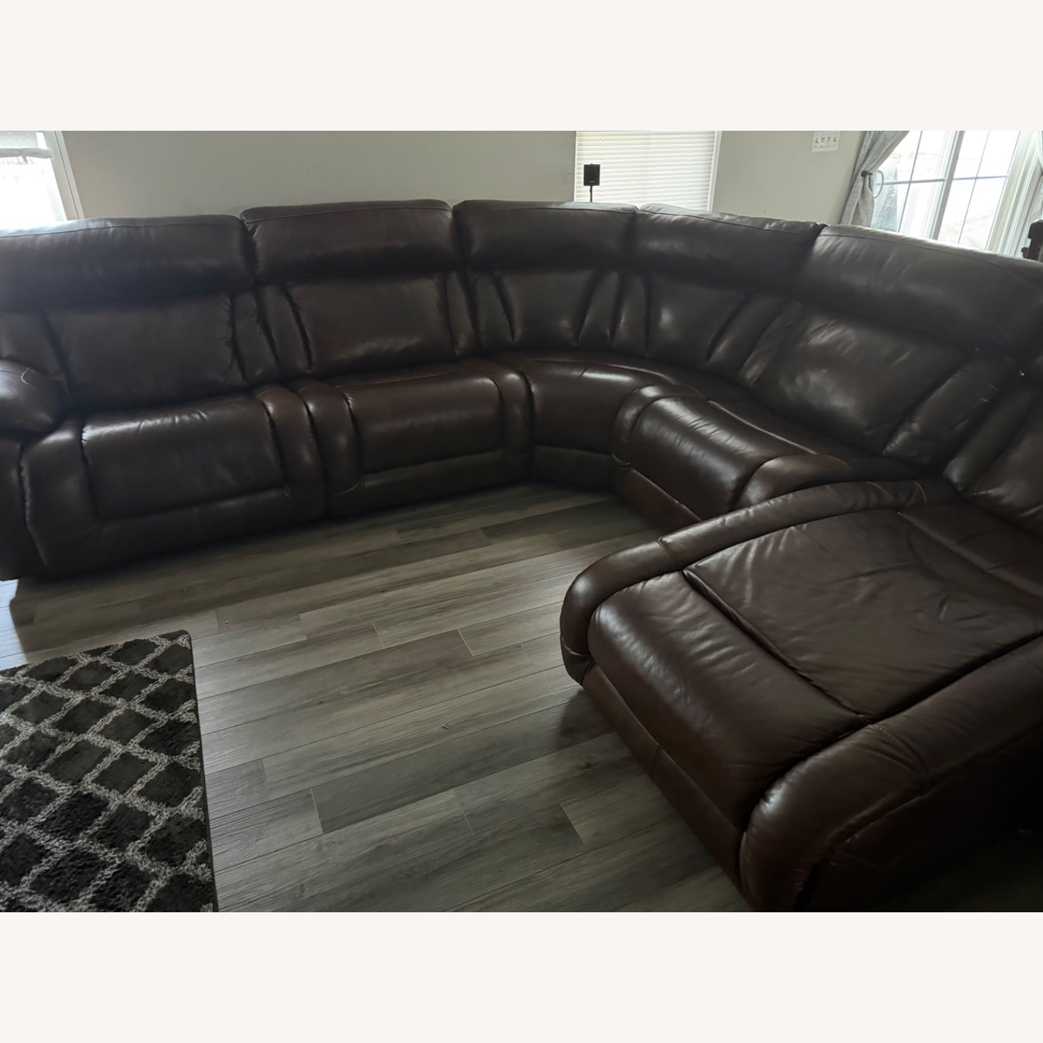 Dark Brown Leather 3+ Piece Sectional - image-3