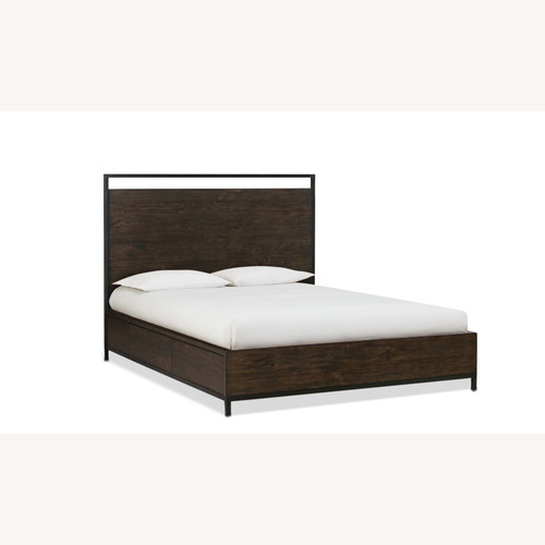 Used Macy's Gatlin Brown Queen Platform Storage Bed for sale on AptDeco