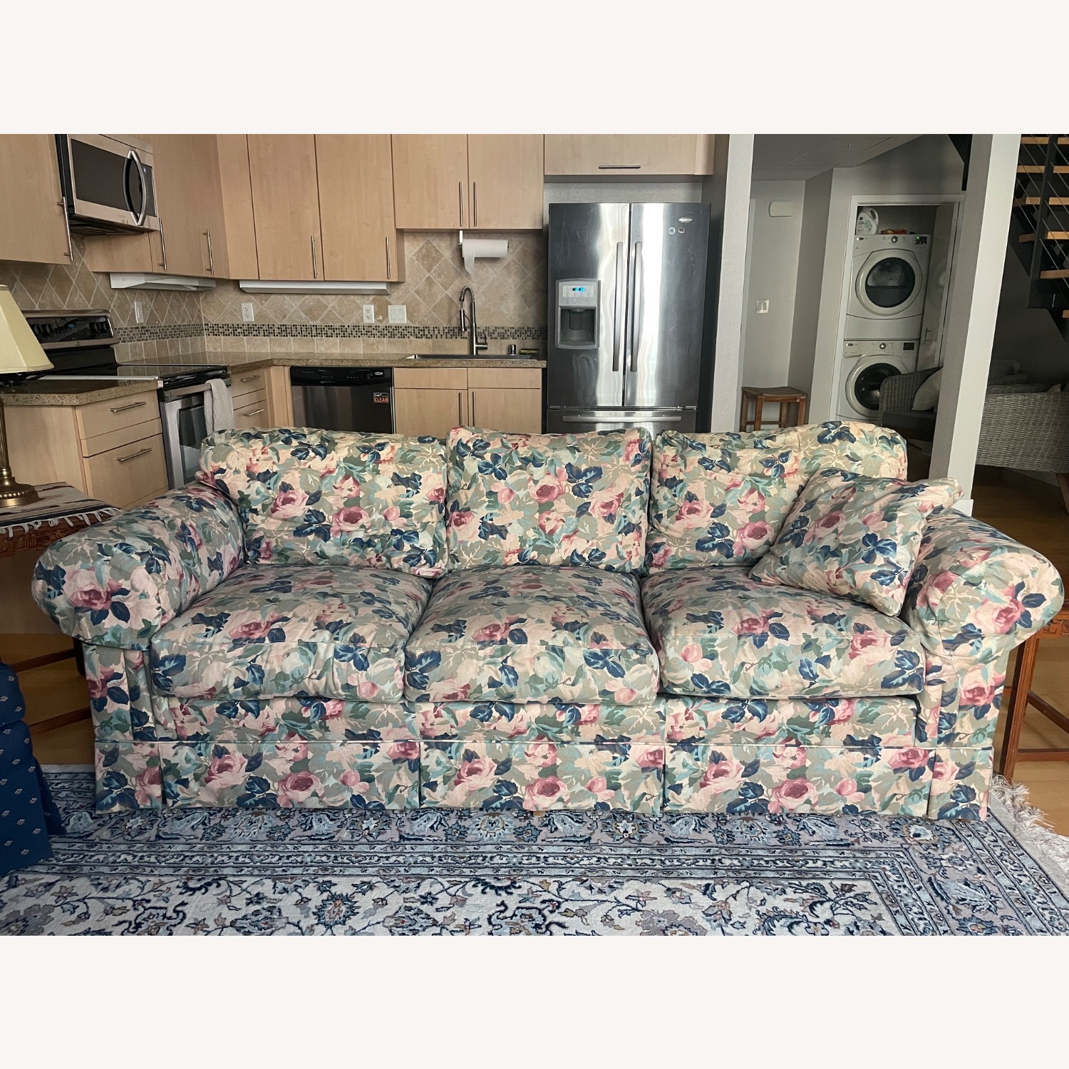 Vintage/Antique Fabric 3+ Seater Sofa - image-2