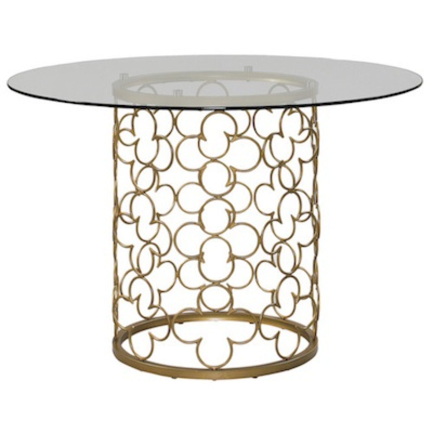 Ethan Allen Tracery Silver Glass Dining Table - image-8