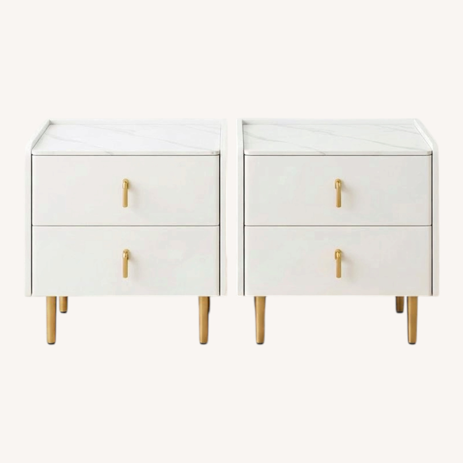 White Leather Nightstand - image-0