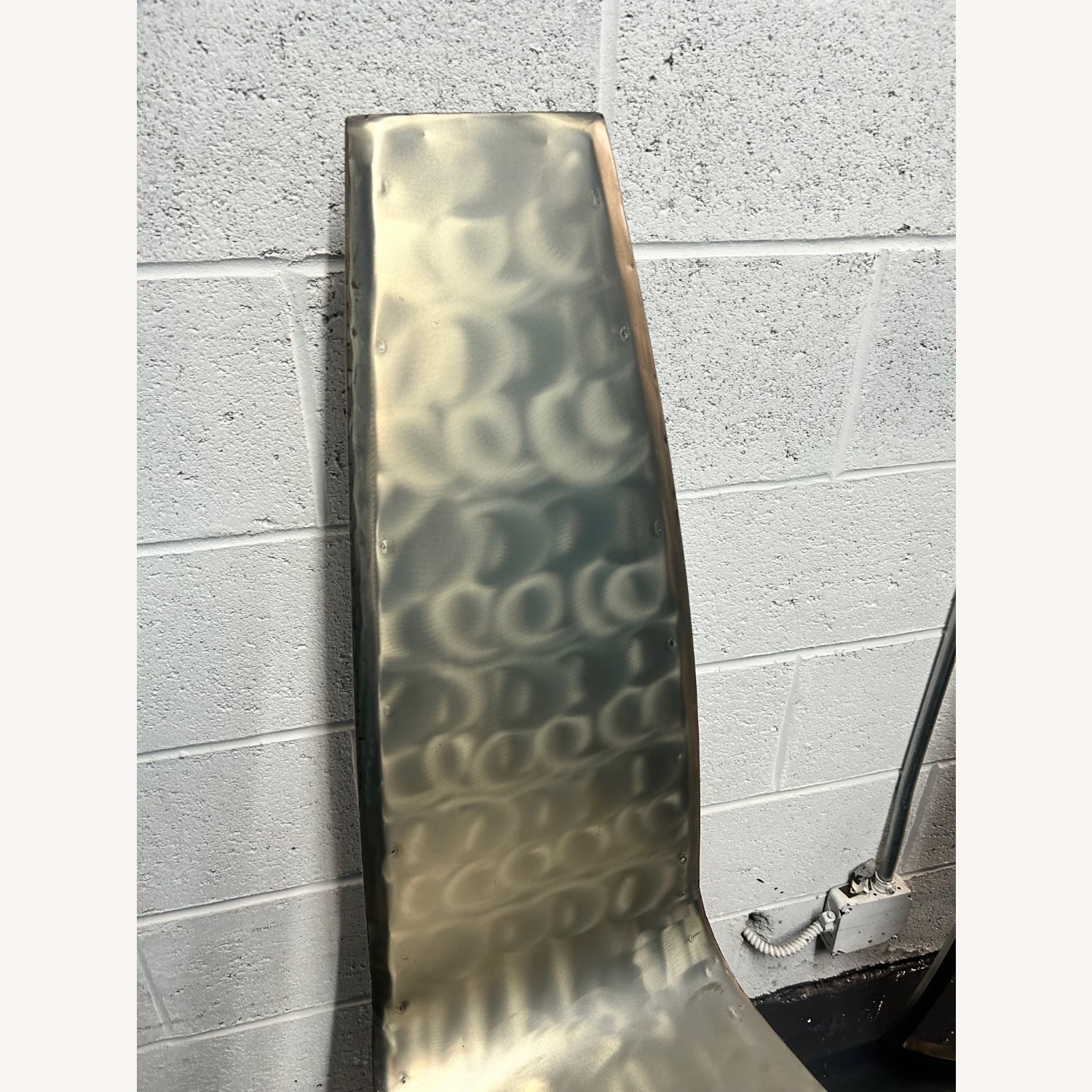 '90's Handmade Brushed Steel Sculptural Chairs - image-2