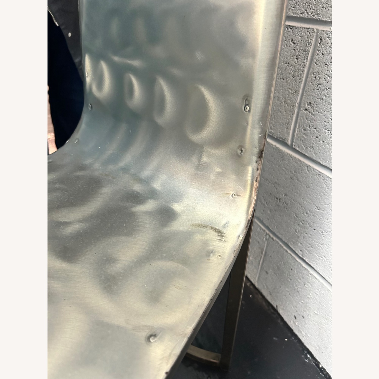 '90's Handmade Brushed Steel Sculptural Chairs - image-4