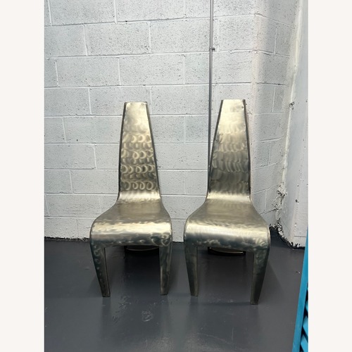 Used '90's Handmade Brushed Steel Sculptural Chairs  for sale on AptDeco