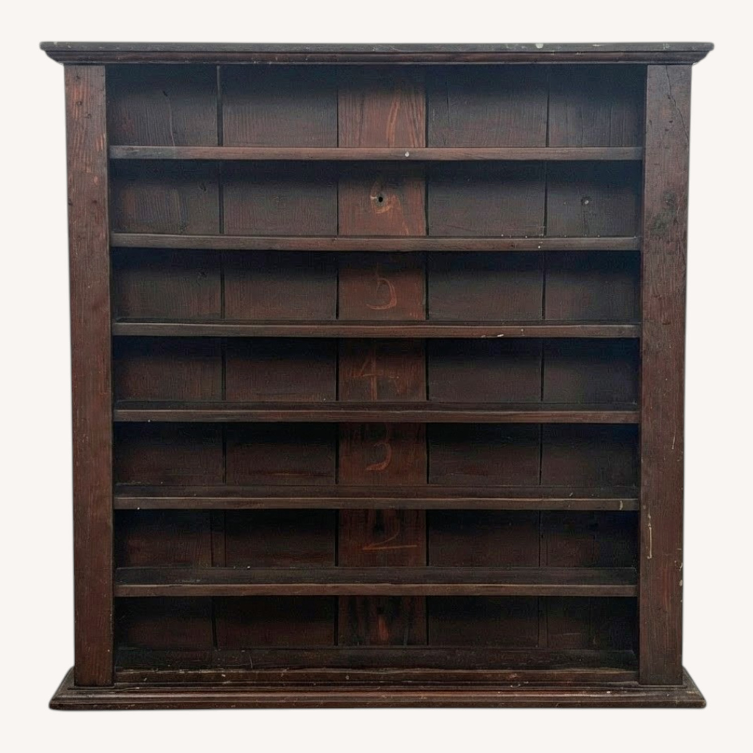 Antique Six-Tier Wooden Billiard Ball Shelf - image-0