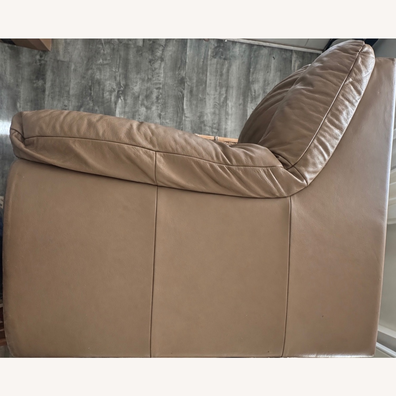 2 Piece Tan Leather Couch Set - image-3
