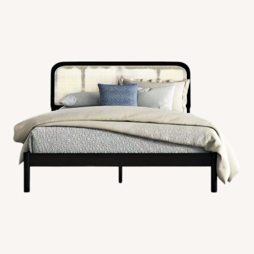 Used Wayfair Black Wood Queen Bed for sale on AptDeco